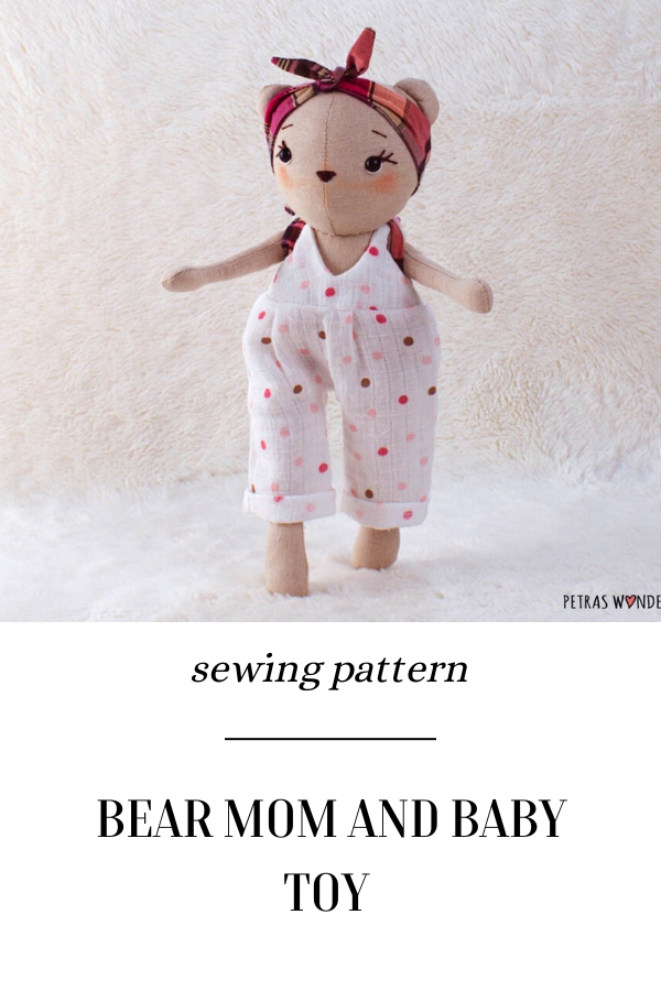 Bear Mom and Baby toy sewing pattern