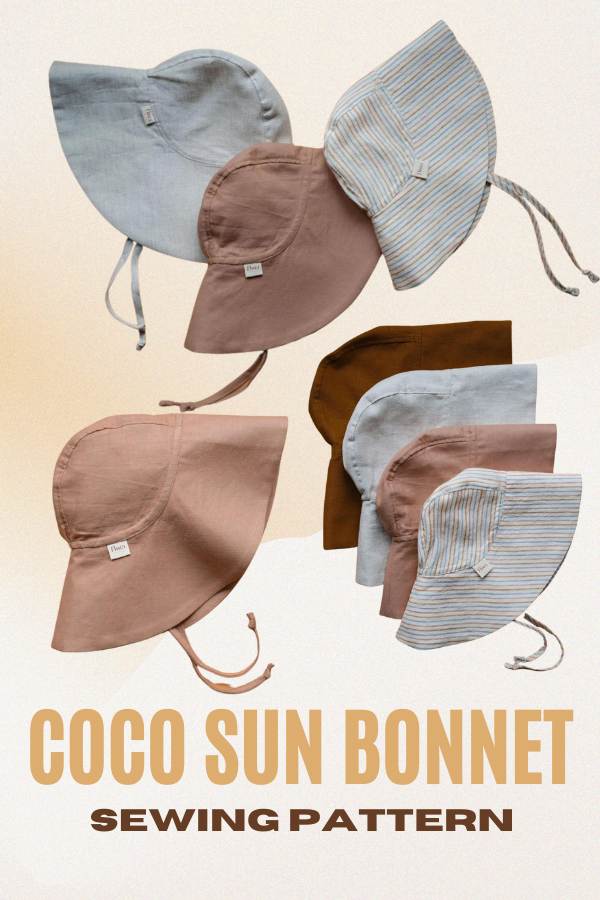 Coco Sun Bonnet sewing pattern (3mths to 4yrs)