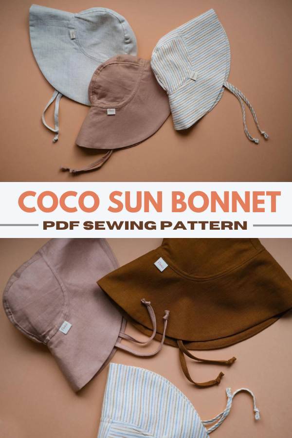 Coco Sun Bonnet sewing pattern (3mths to 4yrs)