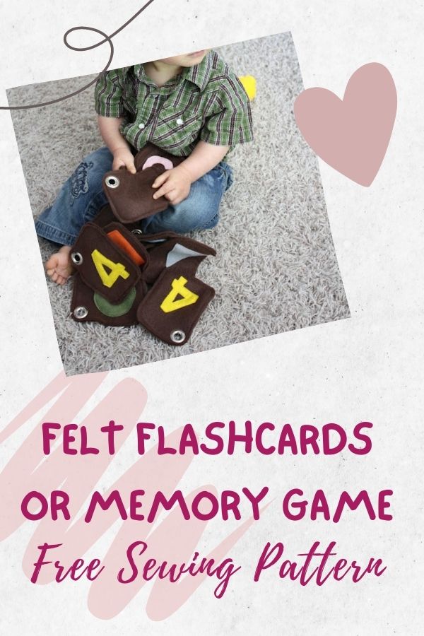Felt Flash Cards or Memory Game FREE sewing pattern