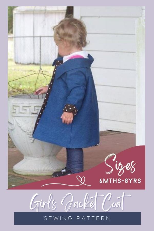 Girls Jacket Coat sewing pattern (6mths to 8yrs)