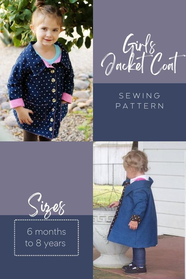 Girls Jacket Coat sewing pattern (6mths to 8yrs) - Sew Modern Kids