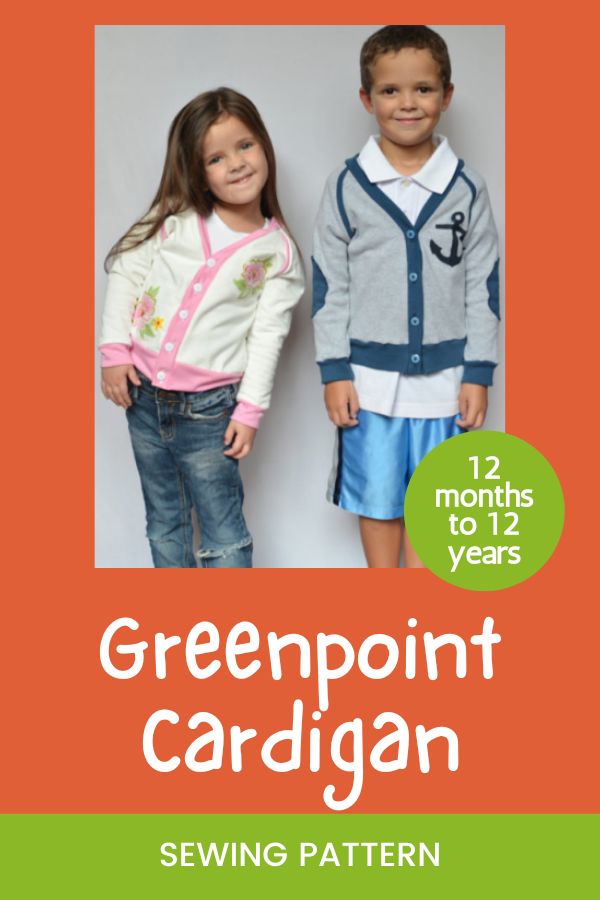 Greenpoint Cardigan sewing pattern (12mths to 12yrs)