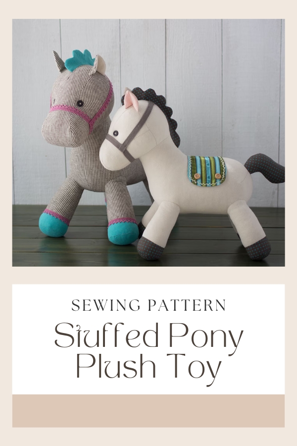 Stuffed Pony Plush Toy sewing pattern (2 sizes)