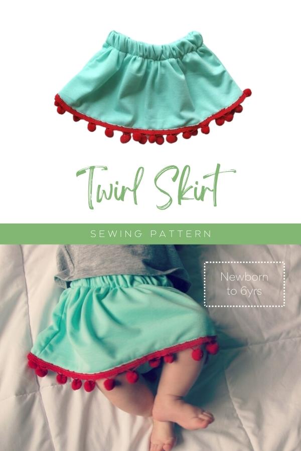 Twirl Skirt sewing pattern (0mths to 6yrs)