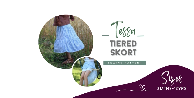 Tessa Tiered Skort sewing pattern (3mths-12yrs)