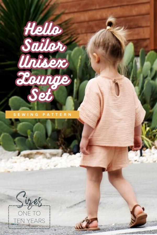 Hello Sailor Unisex Lounge Set sewing pattern (1 to 10 years)