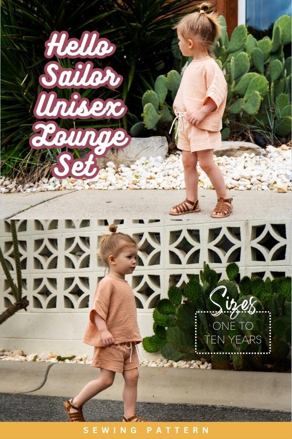 Hello Sailor Unisex Lounge Set sewing pattern (1 to 10 years)