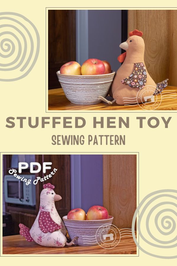 Stuffed Hen Toy sewing pattern