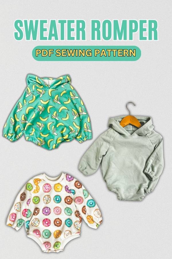 Sweater Romper sewing pattern (0-3mths to 18-24mths)