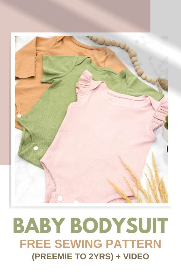 Baby Bodysuit FREE sewing pattern (Preemie to 2yrs) + video