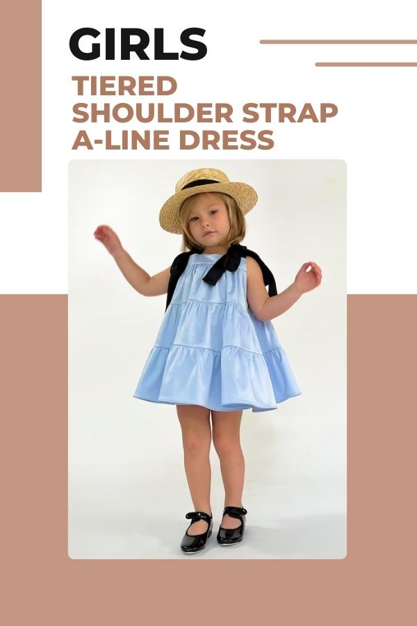 Girls Tiered Shoulder Strap A-Line Dress sewing pattern