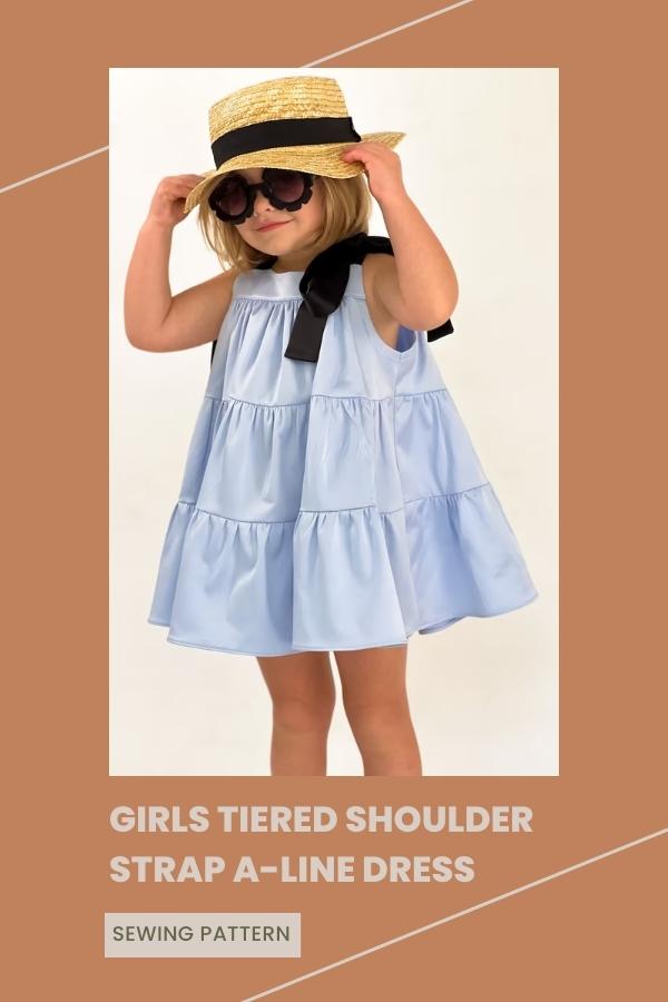 Girls Tiered Shoulder Strap A-Line Dress sewing pattern