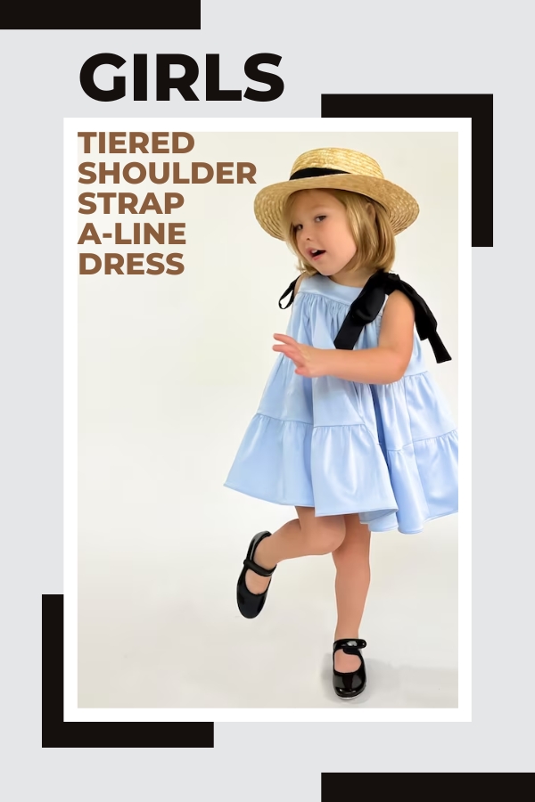 Girls Tiered Shoulder Strap A-Line Dress sewing pattern