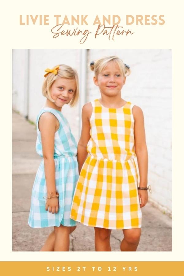 Livie Tank and Dress sewing pattern (Sizes 2T to 12)