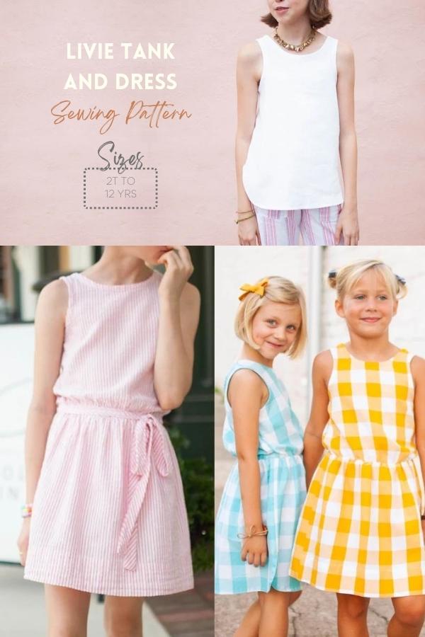Livie Tank and Dress sewing pattern (Sizes 2T to 12)