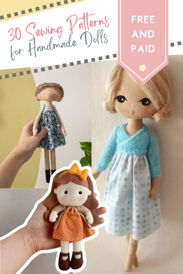 30 Dolls sewing patterns (free and paid)