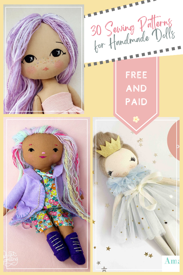 30 Dolls sewing patterns (free and paid)