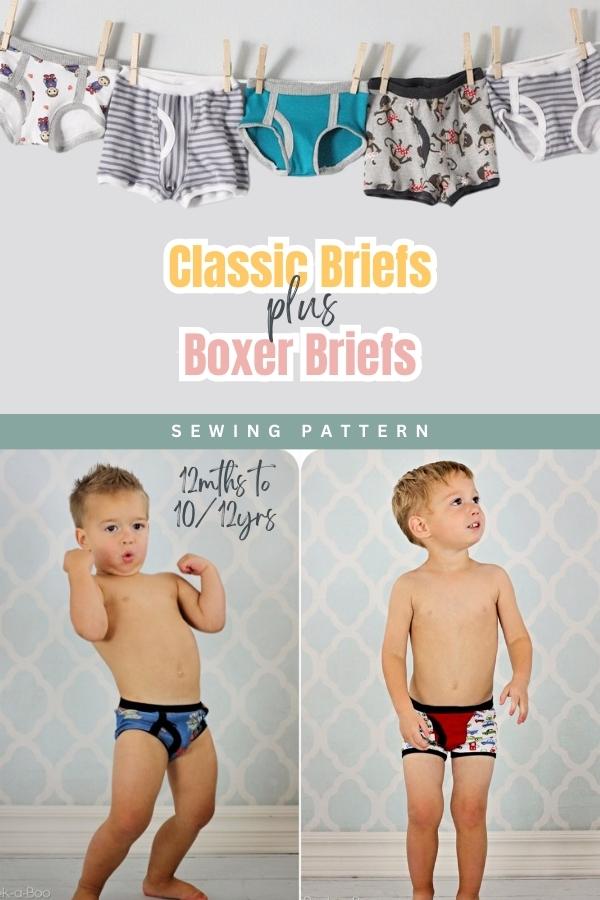 Classic Briefs + Boxer Briefs sewing pattern (12mths to 10/12yrs)