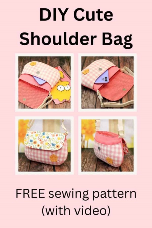 DIY Cute Shoulder Bag FREE sewing pattern (+ video)