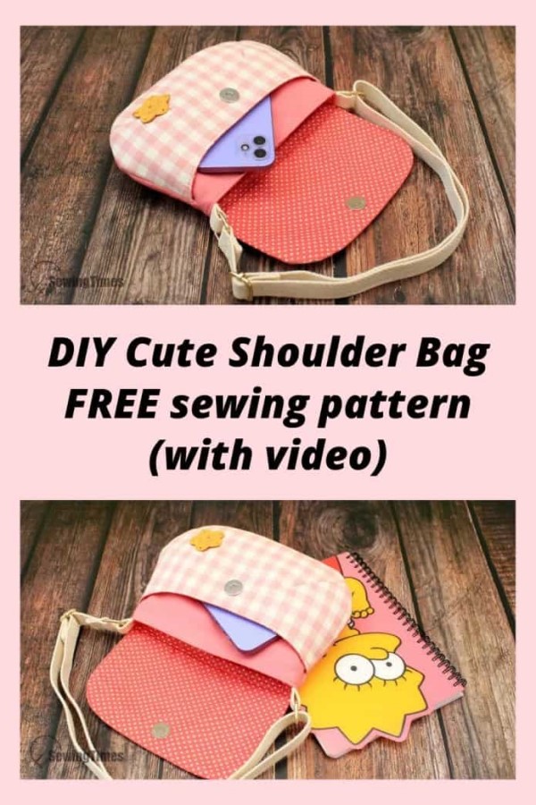 DIY Cute Shoulder Bag FREE sewing pattern (+ video)