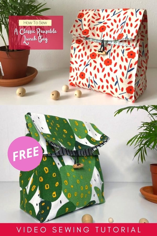 Reusable Lunch Bag FREE video sewing tutorial