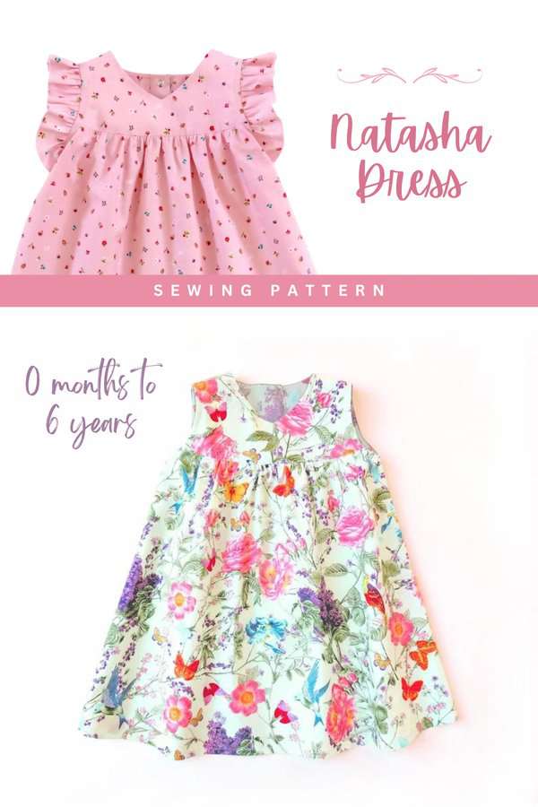 Natasha Dress sewing pattern (0 months to 6 years)