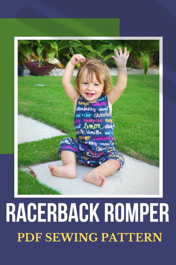 Racerback Romper sewing pattern (Preemie to 2-3T)