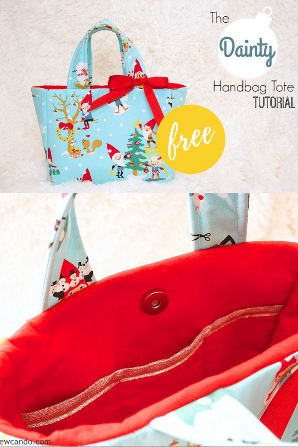 The Dainty Handbag Tote Bag FREE sewing tutorial