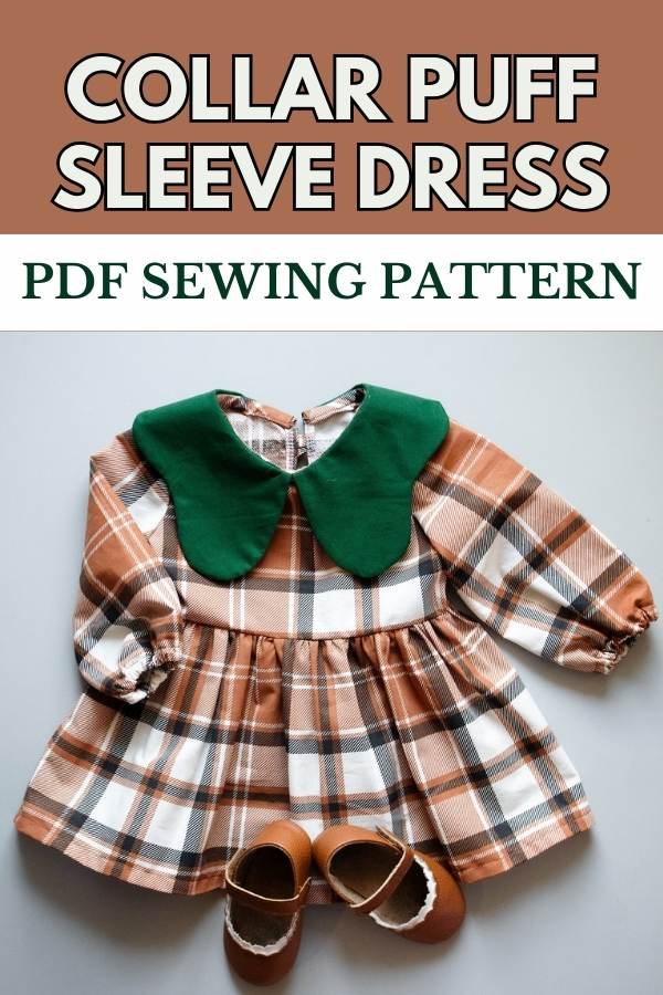 Collar Puff Sleeve Dress sewing pattern (0-8 years)