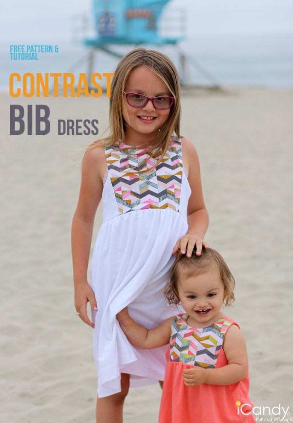 DIY Contrast Bib Dress FREE sewing pattern