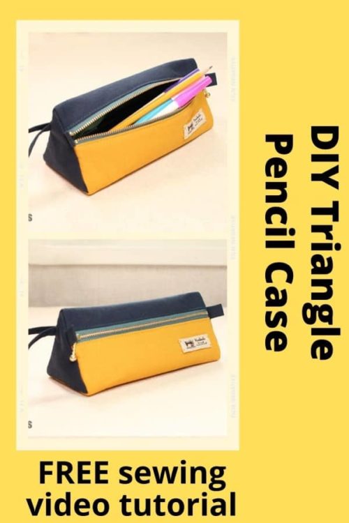 DIY Triangle Pencil Case FREE sewing video tutorial Sew Modern Kids