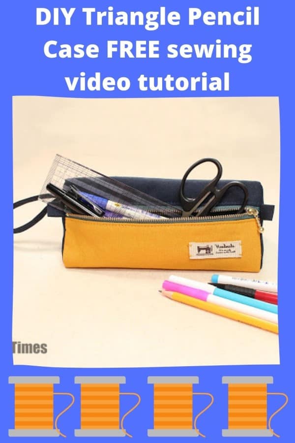 DIY Triangle Pencil Case FREE sewing video tutorial