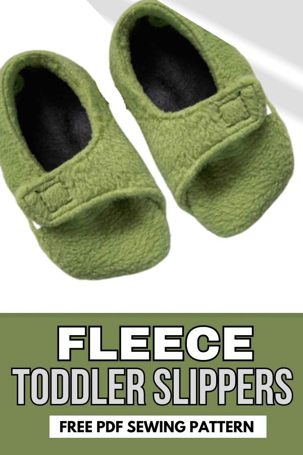 Fleece Toddler Slippers FREE sewing pattern (3 sizes)