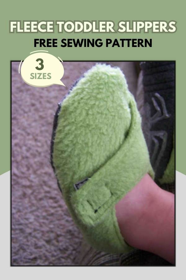 Fleece Toddler Slippers FREE sewing pattern (3 sizes)