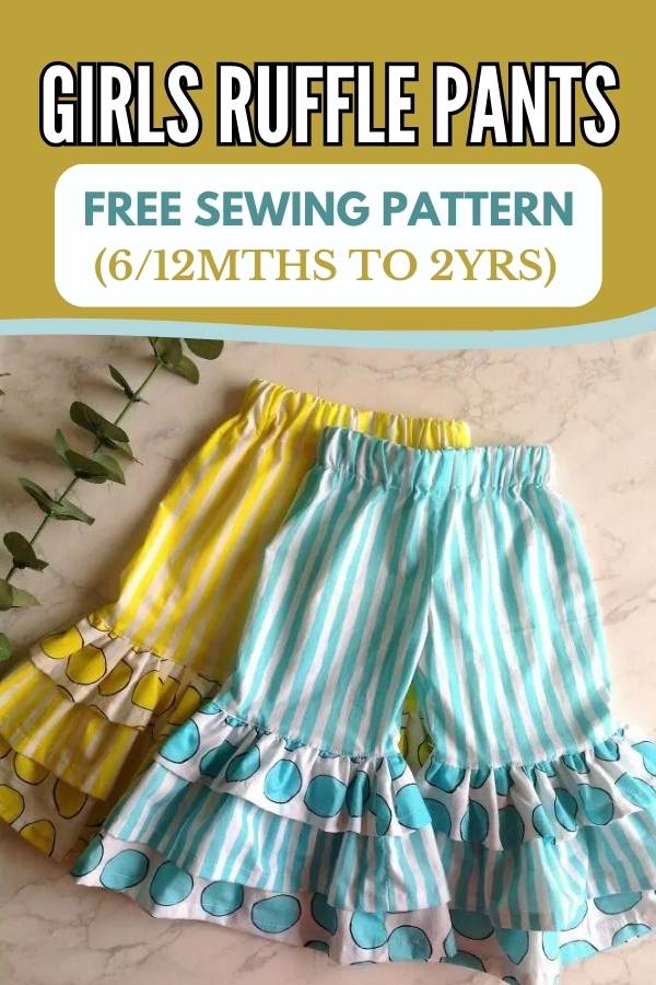 Girls Ruffle Pants FREE sewing tutorial and pattern (6/12mths to 2yrs)