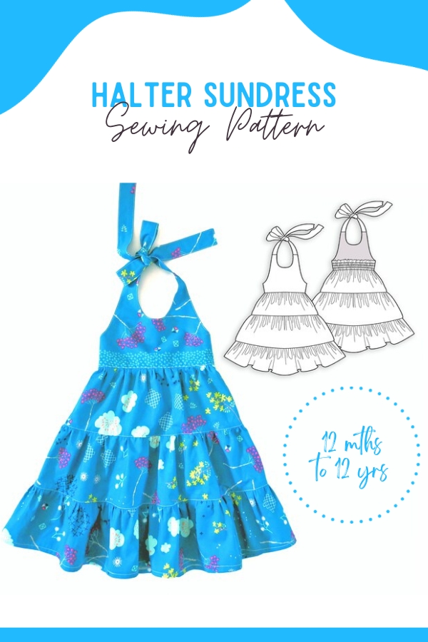 Halter Sundress sewing pattern (Sizes 12mths to 12yrs)