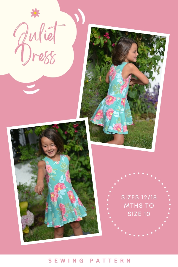 Juliet Dress sewing pattern (Sizes 12/18mths to size 10)