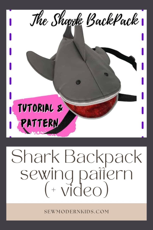 Shark Backpack sewing pattern (+ video)