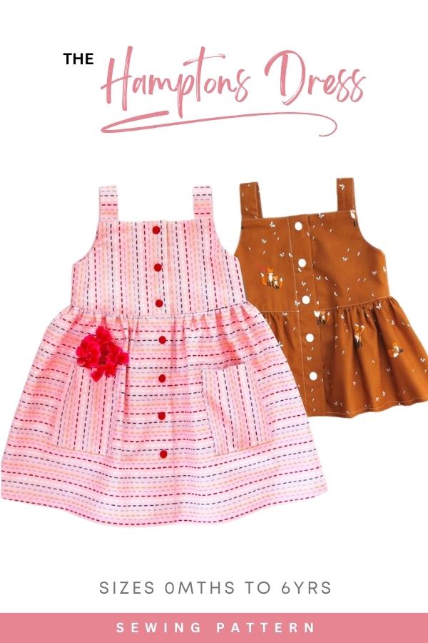 The Hamptons Dress sewing pattern (0mths to 6yrs)