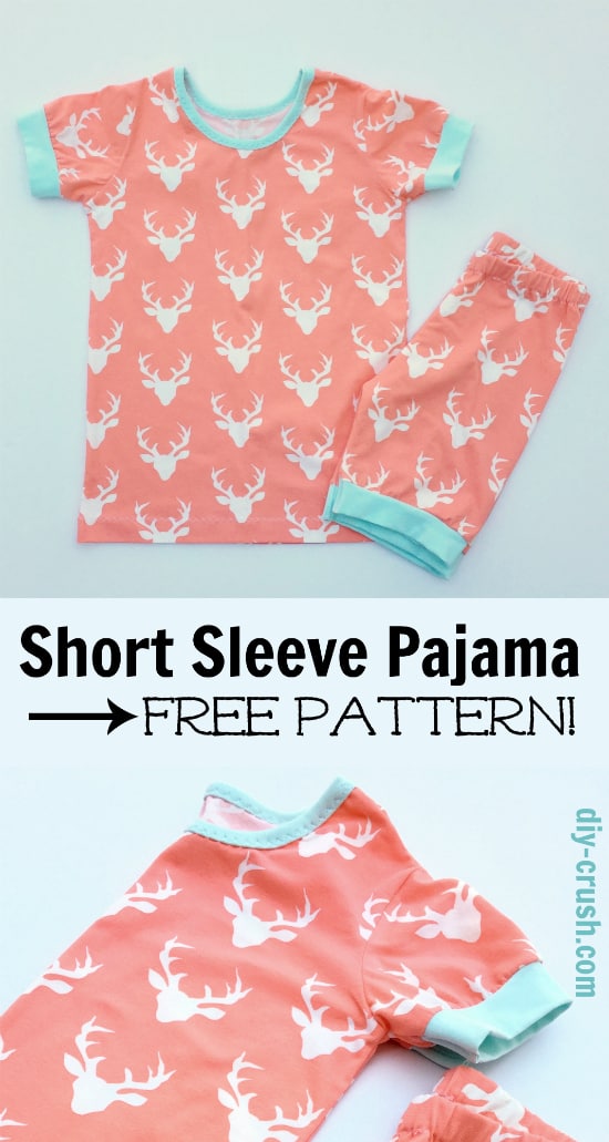 Short Sleeve Pajama FREE sewing pattern (Sizes 9, 10, 11 + 12)