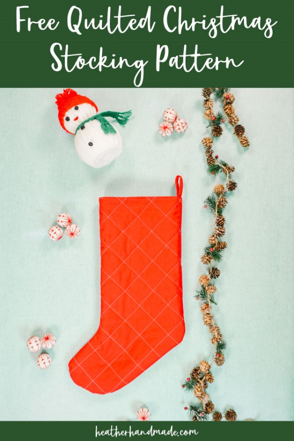 Quilted Christmas Stocking FREE sewing pattern