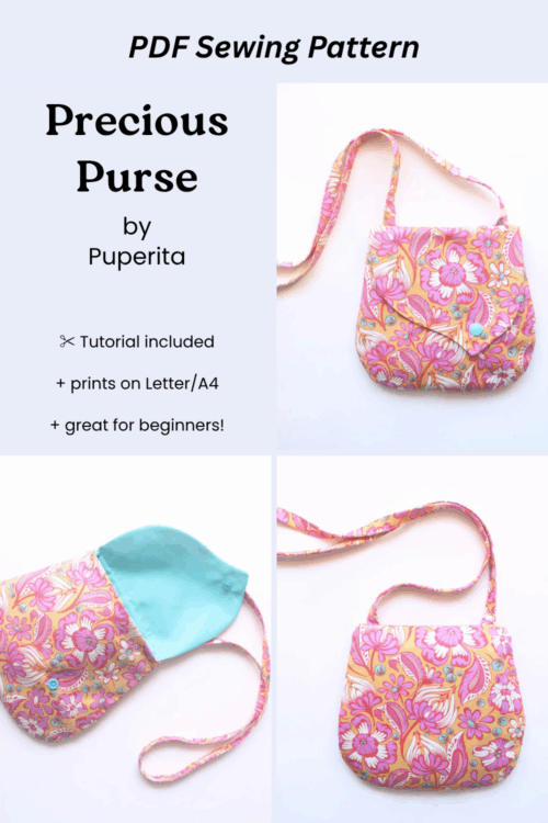 Precious Purse sewing pattern by Puperita for kids